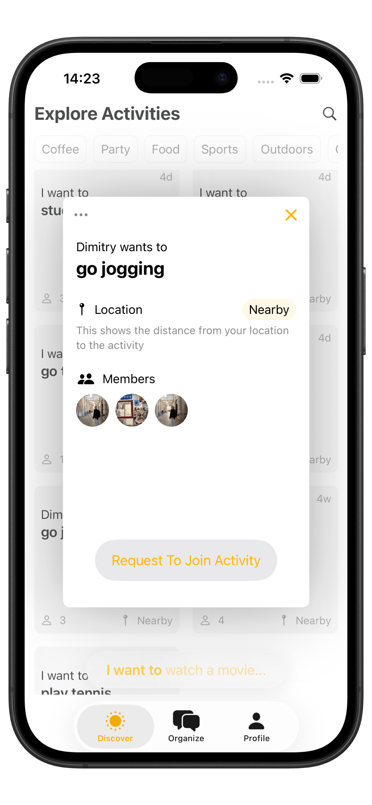 Join an activity